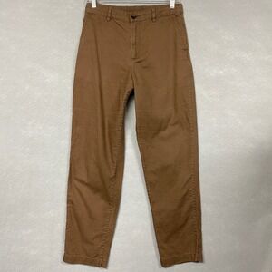 Uniqlo Linen Blend Pants Women's S Ankle Tan Earthy Boho Neutral Comfy Straight